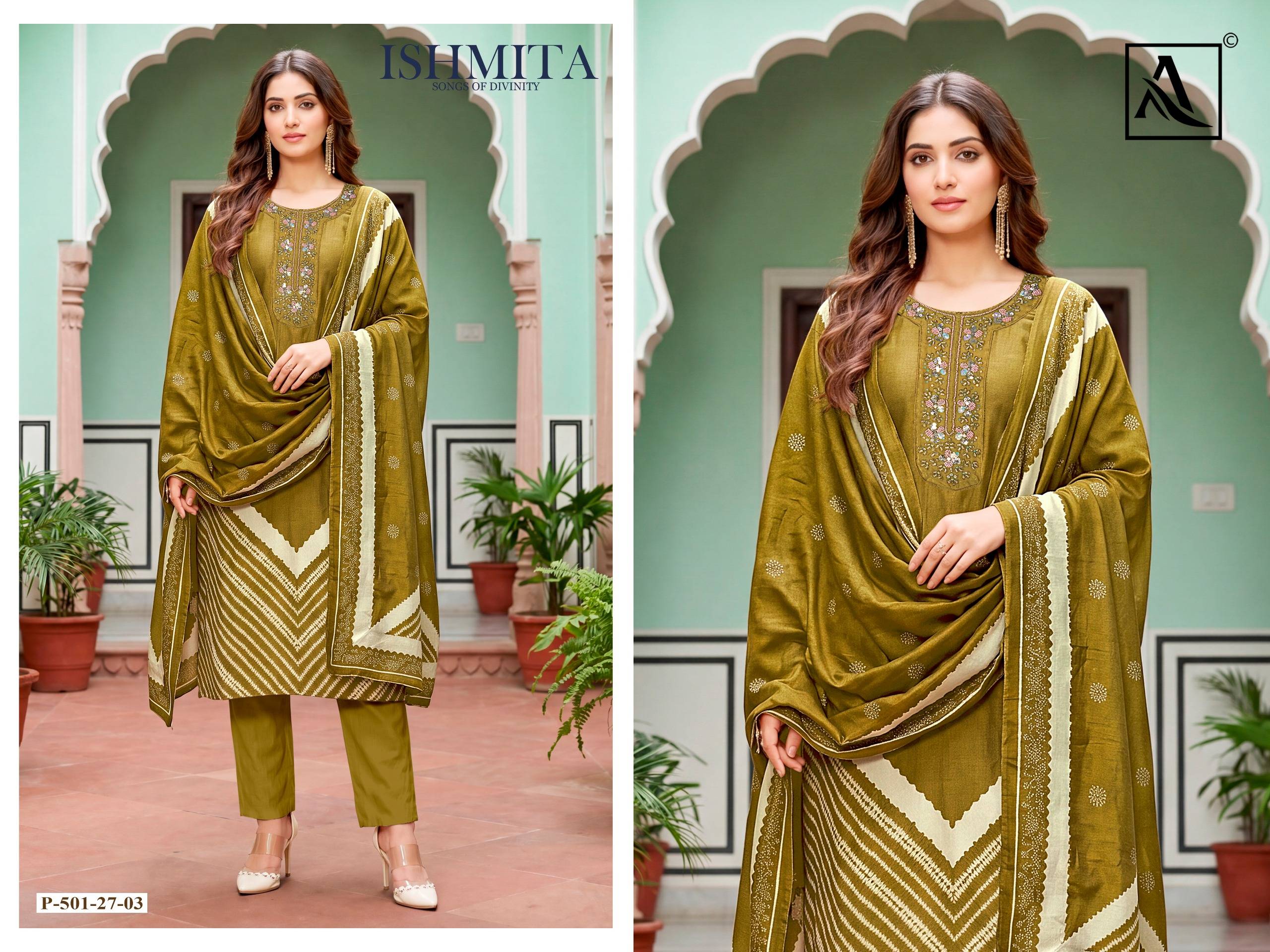 ISHMITA By Alok Suit Indian Traditional casual wear Pakistani Viscose Maslin dresses At Wholesale Price